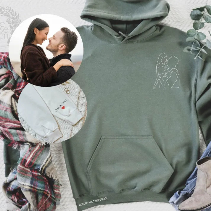 Personalized Couple Full-Color Embroidered Sweatshirt-The Perfect Gift for Your Love,M05