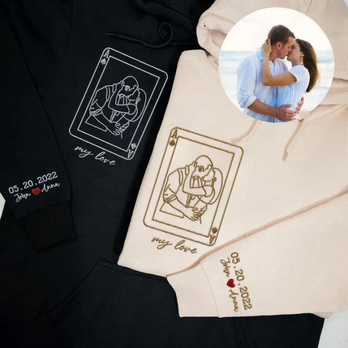 Personalized Couple Full-Color Embroidered Sweatshirt-The Perfect Gift for Your Love,M04