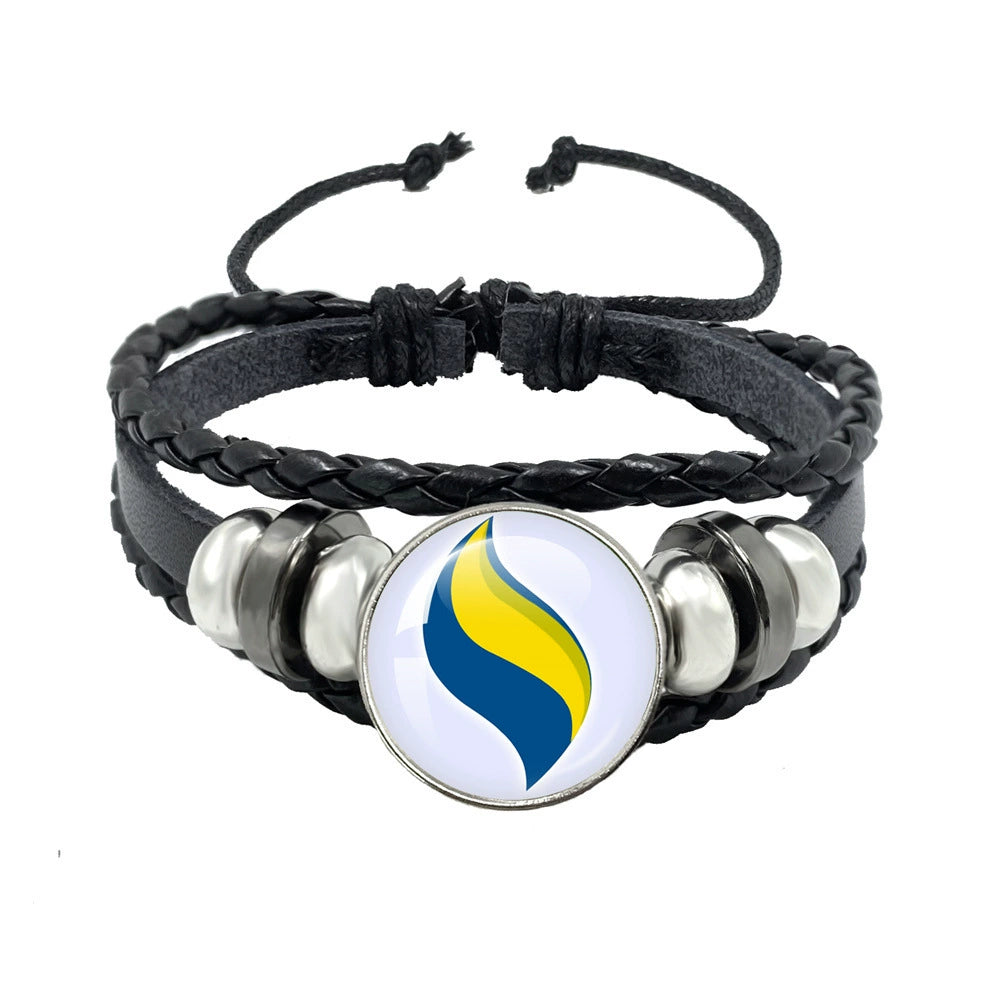 Leather Cord Snap Bracelet with Mega Evolution Stone,Perfect Gift for Friends and Family,B01