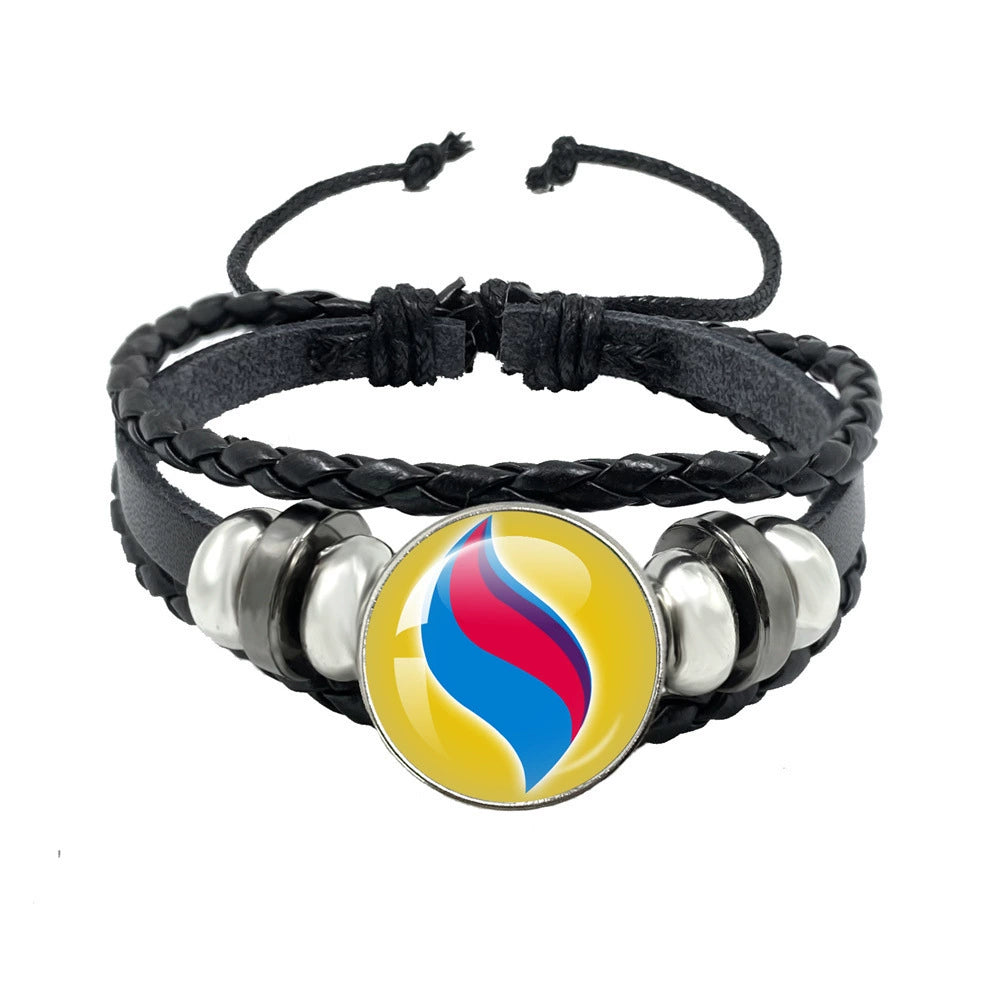 Leather Cord Snap Bracelet with Mega Evolution Stone,Perfect Gift for Friends and Family,B01
