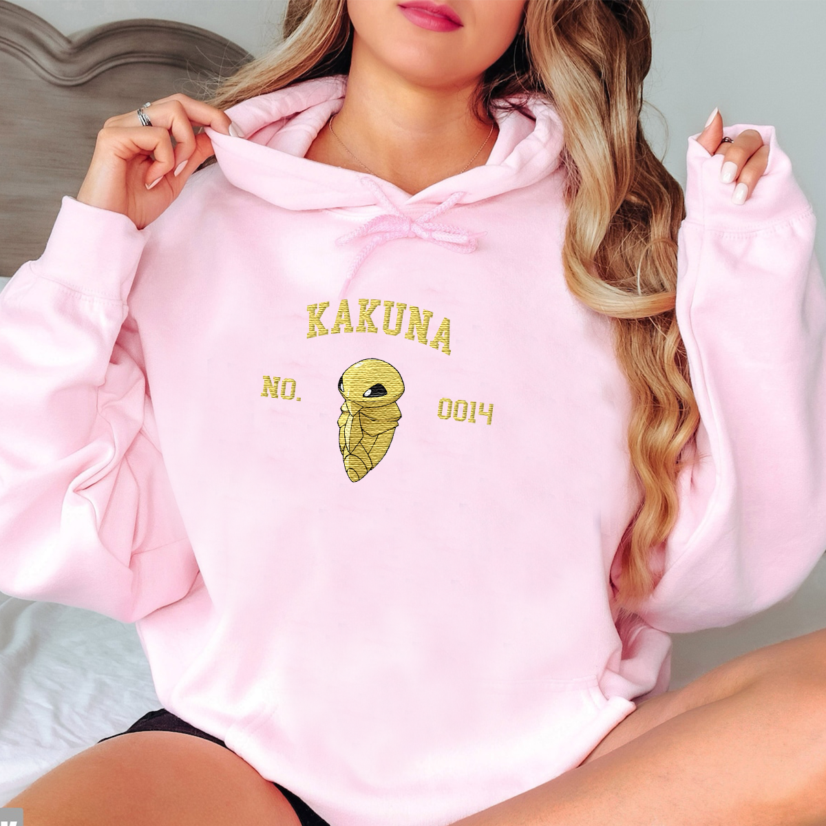 Kakuna Adorable Anime-Themed Embroidered T-Shirt,Crewneck,Hoodie-Trendy Versatile and a Thoughtful Gift for Friends,H-C-1739