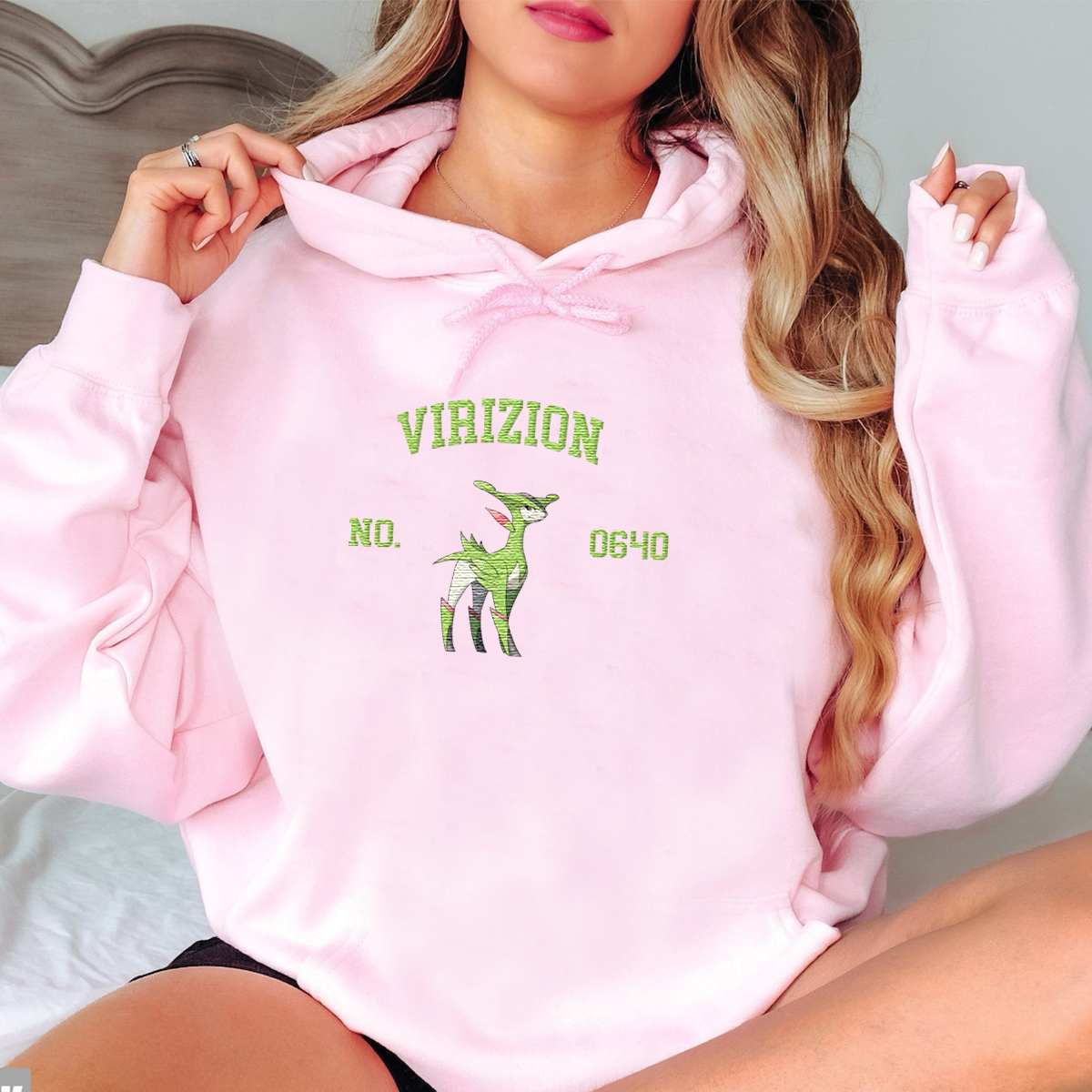 Virizion Anime-Themed Embroidered T-Shirt,Crewneck,Hoodie-Trendy Versatile and a Thoughtful Gift for Friends,H-C-1786