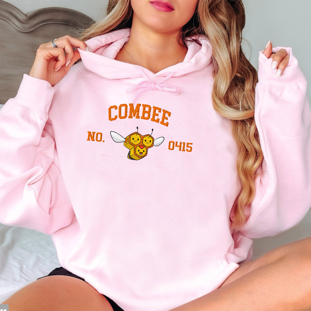 Combee Adorable Anime-Themed Embroidered T-Shirt,Crewneck,Hoodie-Trendy Versatile and a Thoughtful Gift for Friends,H-C-1424