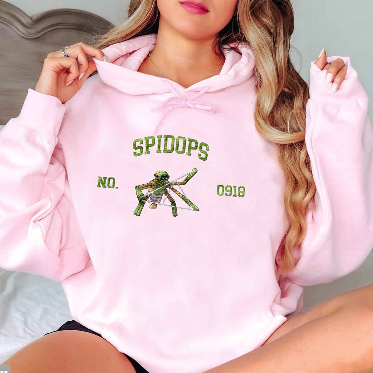 Spidops Anime-Themed Embroidered T-Shirt,Crewneck,Hoodie-Trendy Versatile and a Thoughtful Gift for Friends,H-C-1837