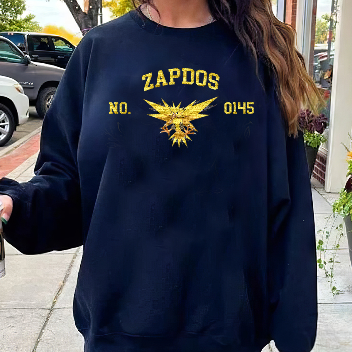 Zapdos Adorable Anime-Themed Embroidered T-Shirt,Crewneck,Hoodie-Trendy Versatile and a Thoughtful Gift for Friends,H-C-1343