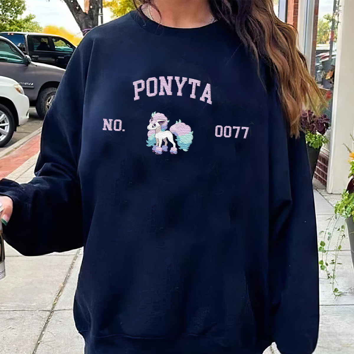 Ponyta Adorable Anime-Themed Embroidered T-Shirt,Crewneck,Hoodie-Trendy Versatile and a Thoughtful Gift for Friends,H-C-1626