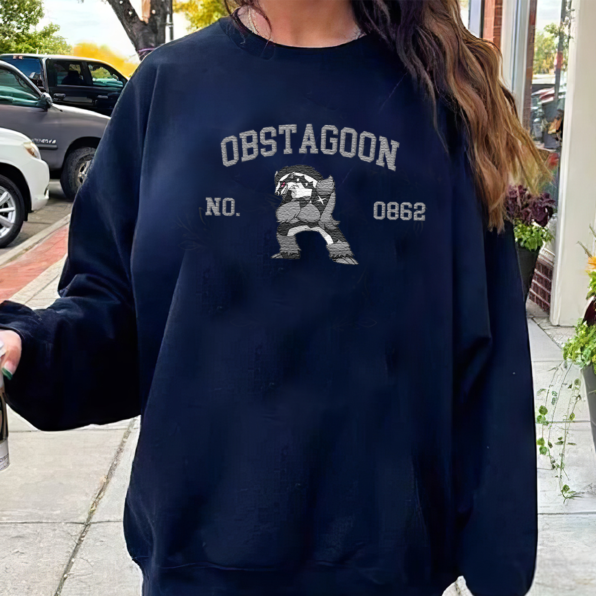 Obstagoon Adorable Anime-Themed Embroidered T-Shirt,Crewneck,Hoodie-Trendy Versatile and a Thoughtful Gift for Friends,H-C-1581