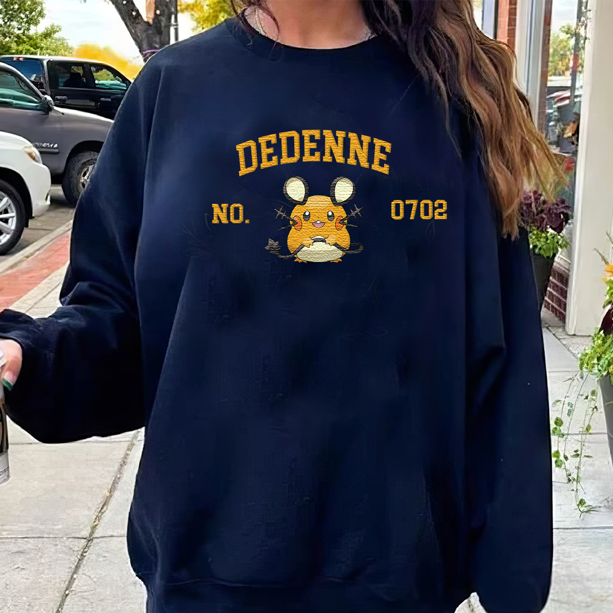 Dedenne Adorable Anime-Themed Embroidered T-Shirt,Crewneck,Hoodie-Trendy Versatile and a Thoughtful Gift for Friends,H-C-1563