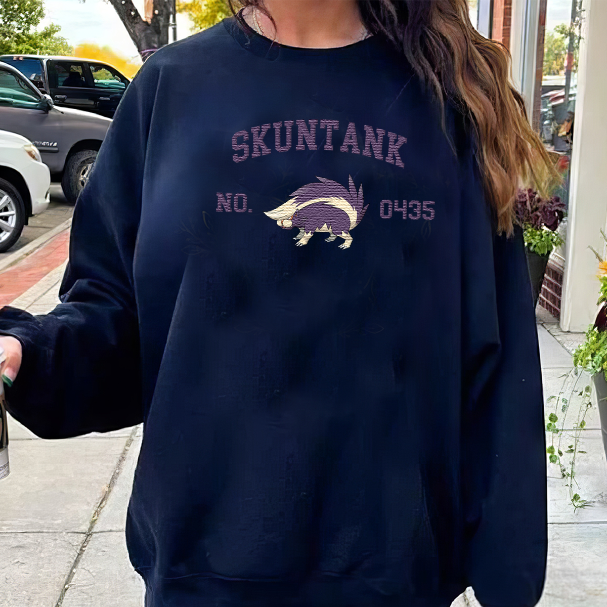 Skuntank Adorable Anime-Themed Embroidered T-Shirt,Crewneck,Hoodie-Trendy Versatile and a Thoughtful Gift for Friends,H-C-1528