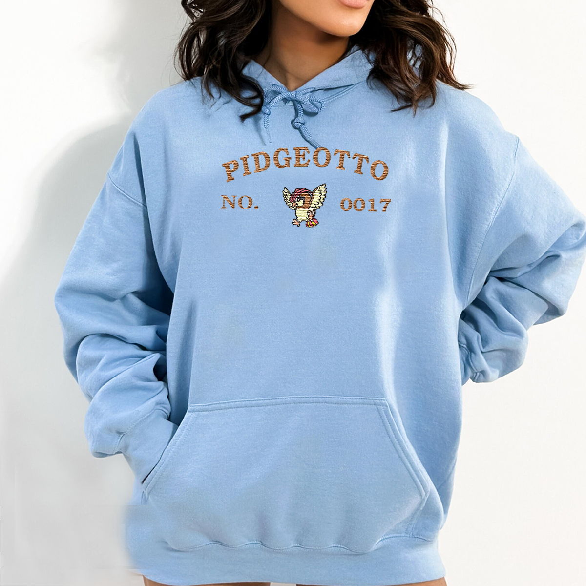 Pidgeotto-Q. Adorable Anime-Themed Embroidered T-Shirt,Crewneck,Hoodie-Trendy Versatile and a Thoughtful Gift for Friends,H-C-1250