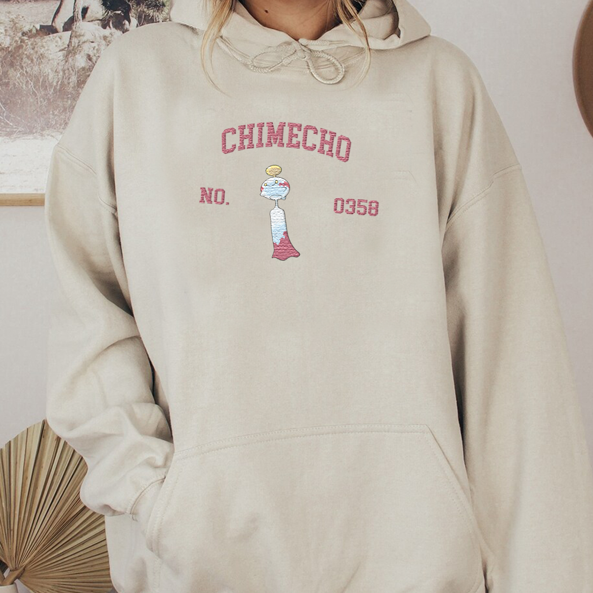 Chimecho Adorable Anime-Themed Embroidered T-Shirt,Crewneck,Hoodie-Trendy Versatile and a Thoughtful Gift for Friends,H-C-1727