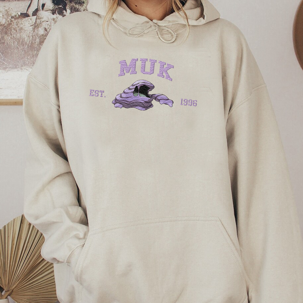 Muk Adorable Anime-Themed Embroidered T-Shirt,Crewneck,Hoodie-Trendy Versatile and a Thoughtful Gift for Friends,H-C-1119
