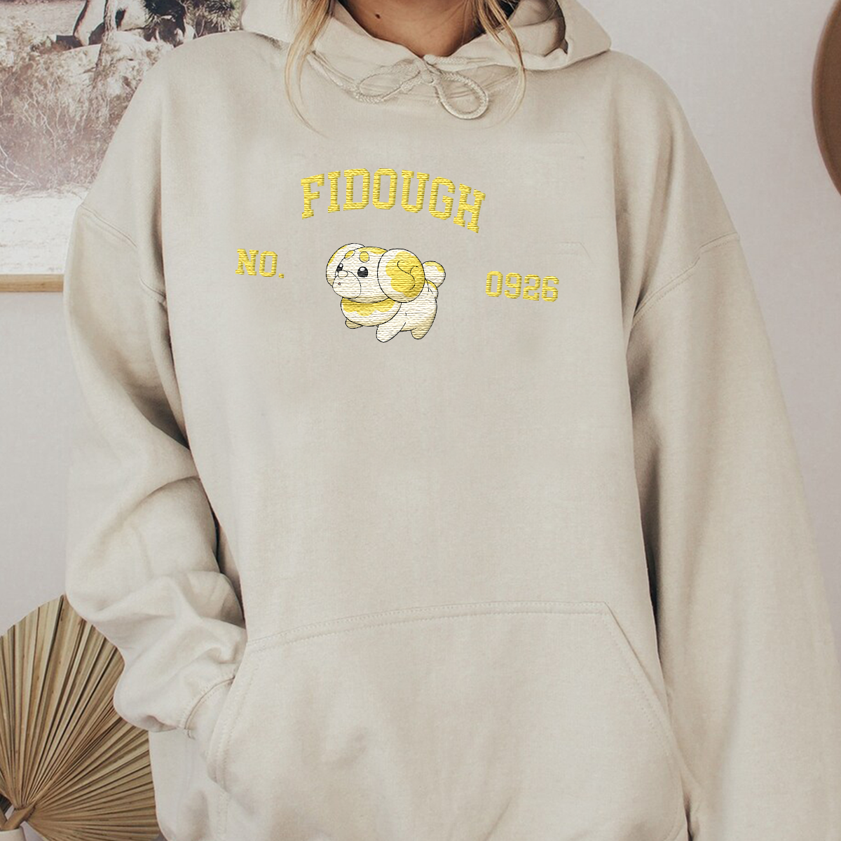 Fidough Anime-Themed Embroidered T-Shirt,Crewneck,Hoodie-Trendy Versatile and a Thoughtful Gift for Friends,H-C-1828