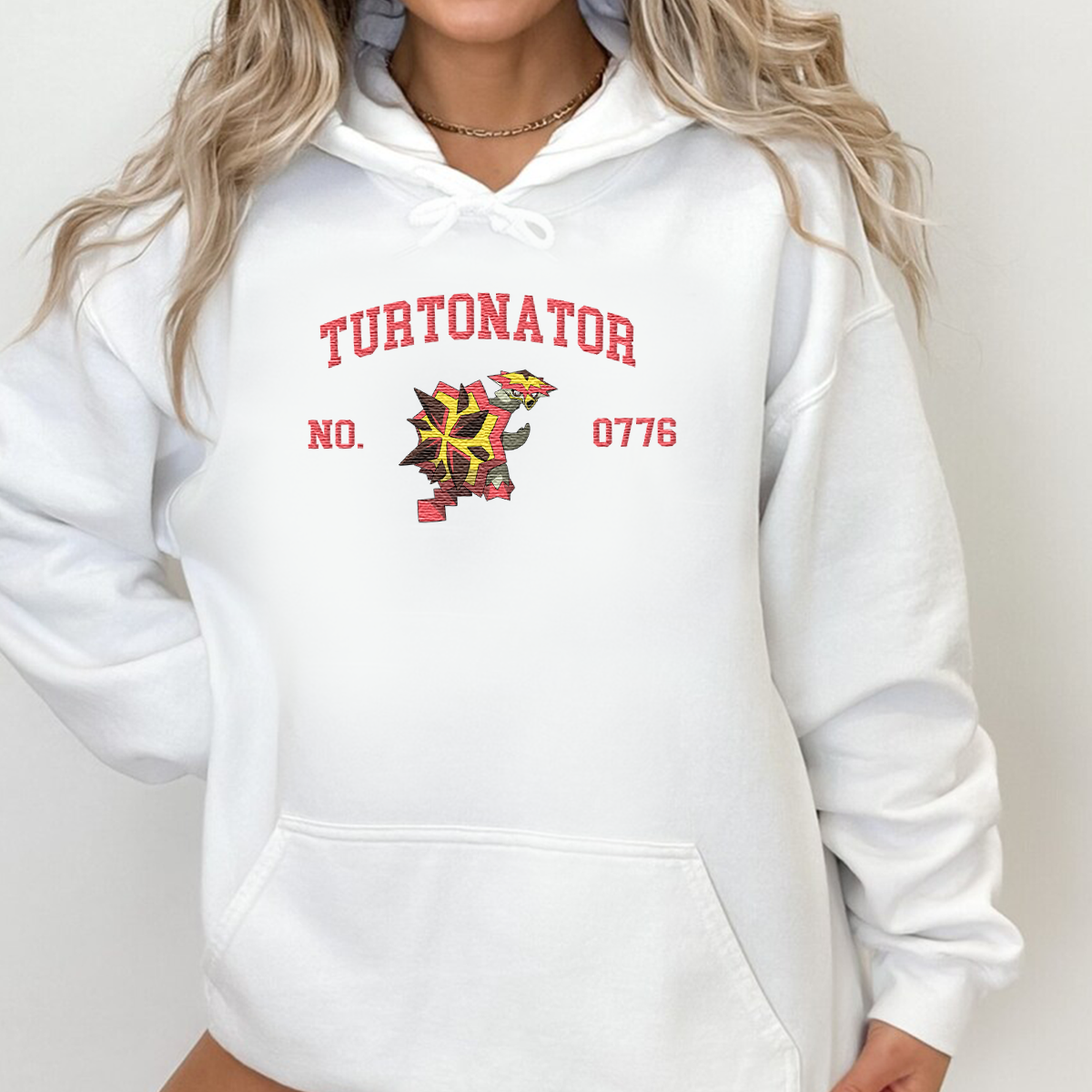 Turtonator Adorable Anime-Themed Embroidered T-Shirt,Crewneck,Hoodie-Trendy Versatile and a Thoughtful Gift for Friends,H-C-1577