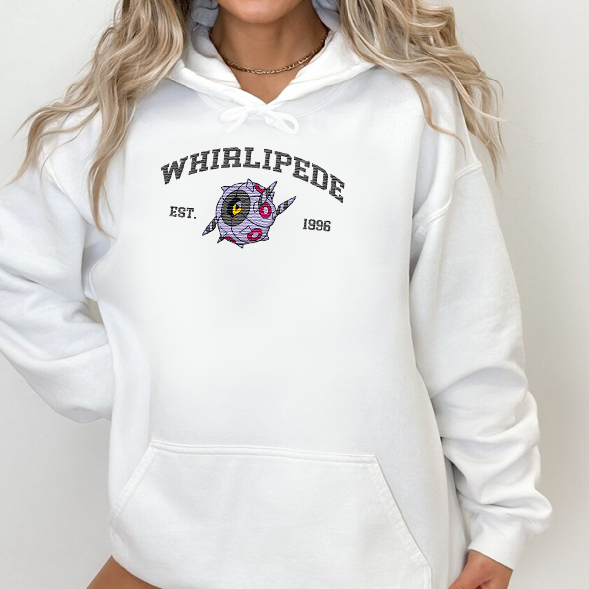 Whirlipede Adorable Anime-Themed Embroidered T-Shirt,Crewneck,Hoodie-Trendy Versatile and a Thoughtful Gift for Friends,H-C-1140