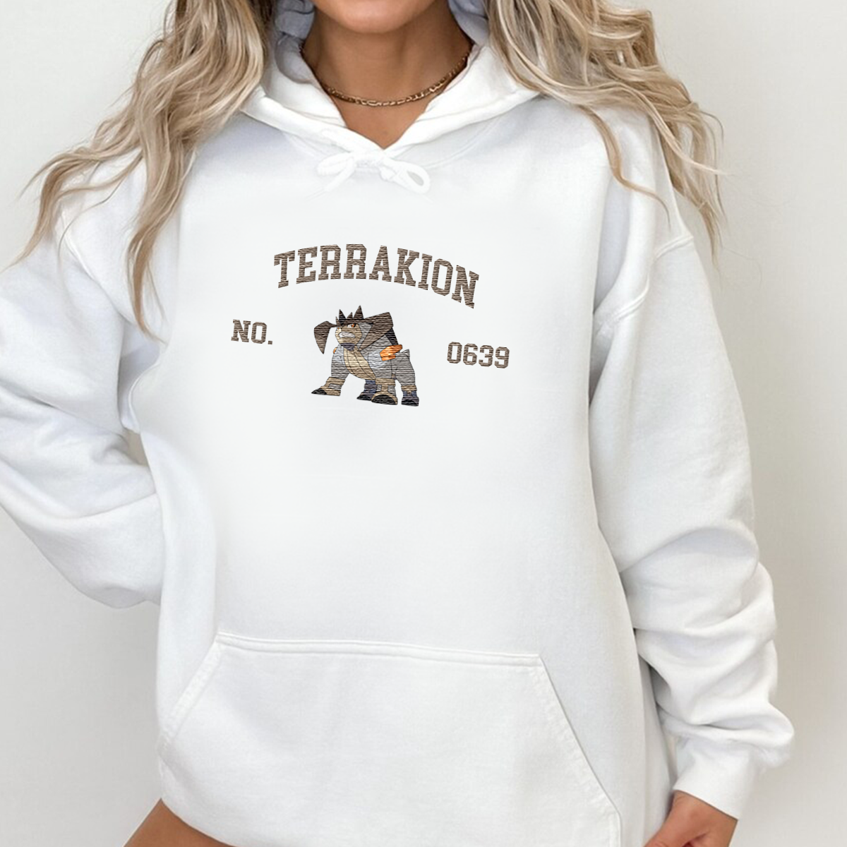 Terrakion Adorable Anime-Themed Embroidered T-Shirt,Crewneck,Hoodie-Trendy Versatile and a Thoughtful Gift for Friends,H-C-1674