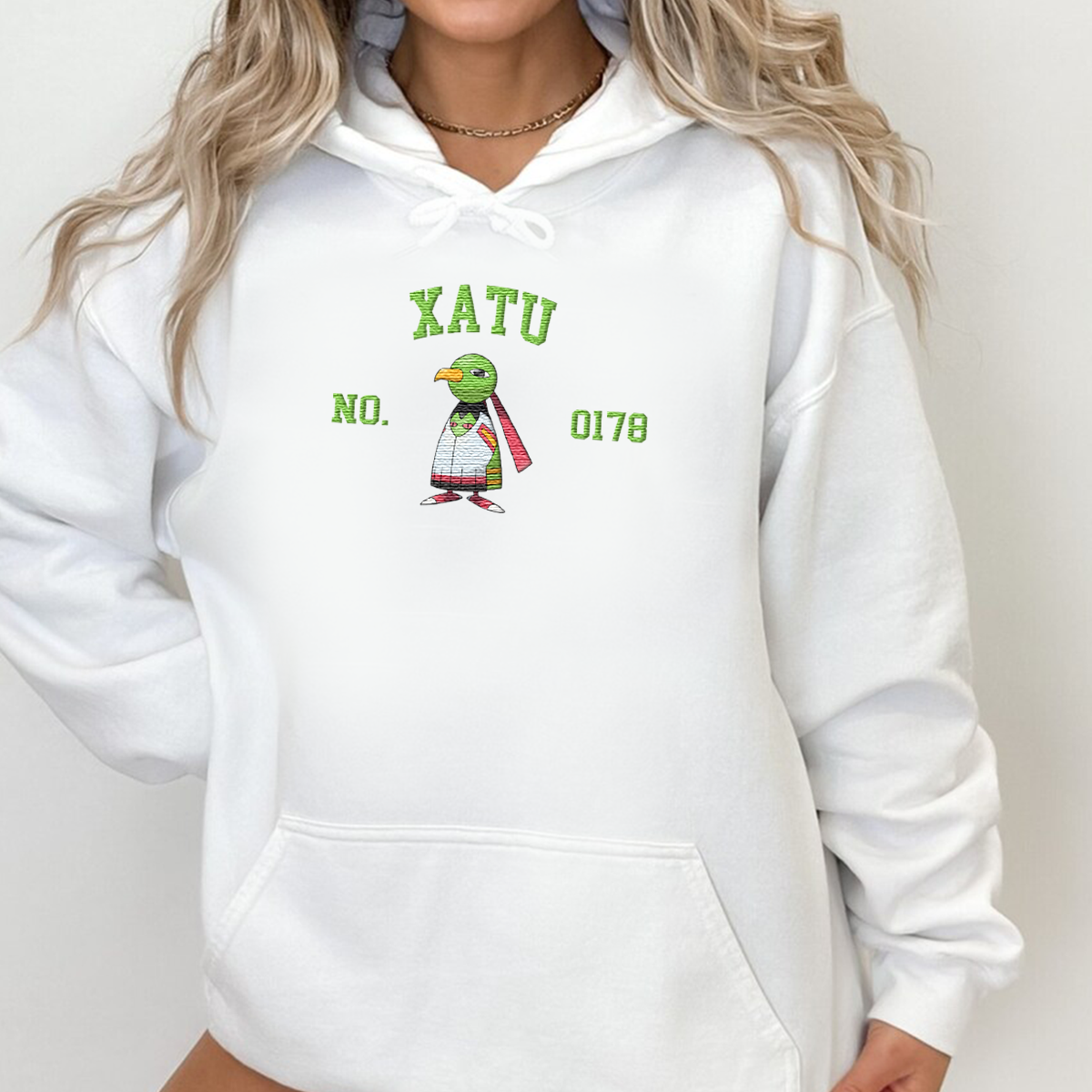 Xatu Adorable Anime-Themed Embroidered T-Shirt,Crewneck,Hoodie-Trendy Versatile and a Thoughtful Gift for Friends,H-C-1471