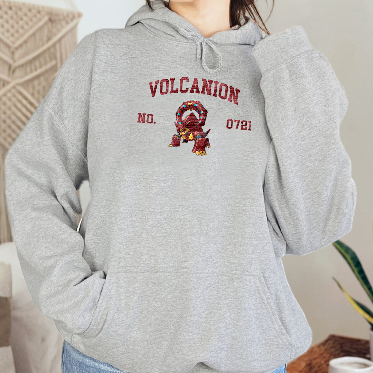 Volcanion Adorable Anime-Themed Embroidered T-Shirt,Crewneck,Hoodie-Trendy Versatile and a Thoughtful Gift for Friends,H-C-1557
