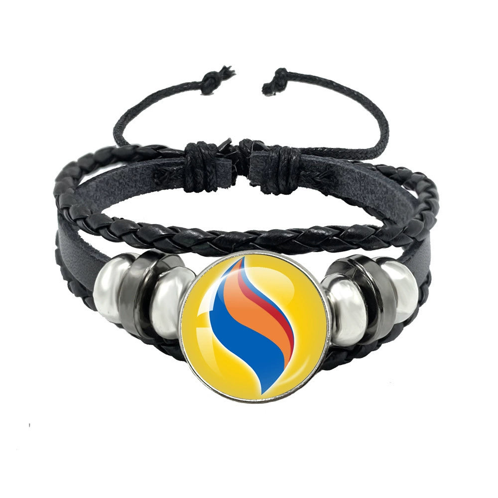 Leather Cord Snap Bracelet with Mega Evolution Stone,Perfect Gift for Friends and Family,B01
