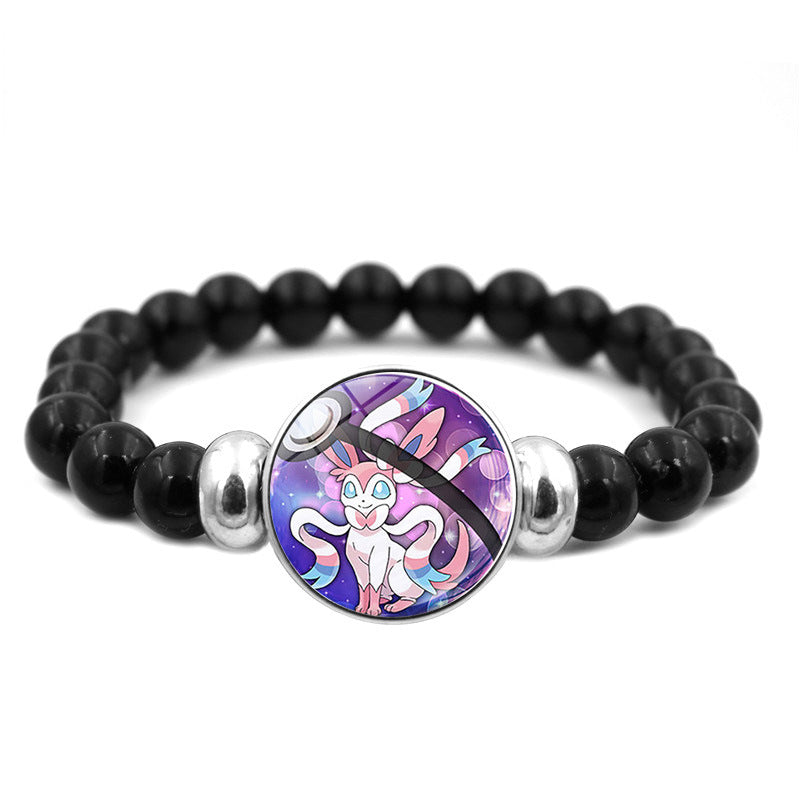 Adorable Black Bead Snap Button Bracelet,A Perfect Gift for Friends and Family,B04