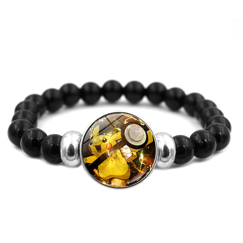 Adorable Black Bead Snap Button Bracelet,A Perfect Gift for Friends and Family,B04