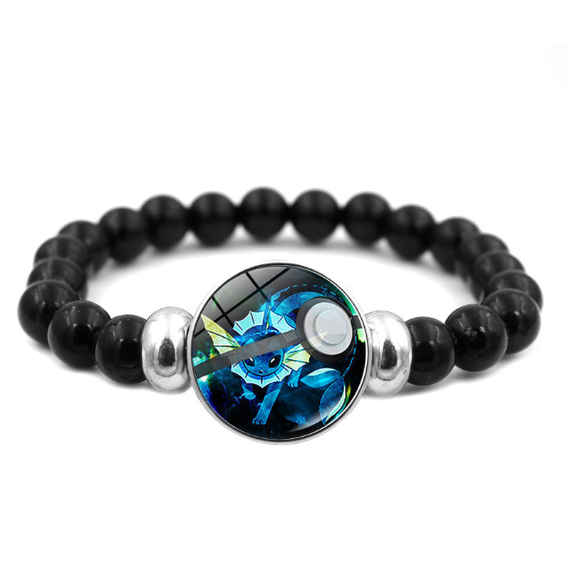 Adorable Black Bead Snap Button Bracelet,A Perfect Gift for Friends and Family,B04