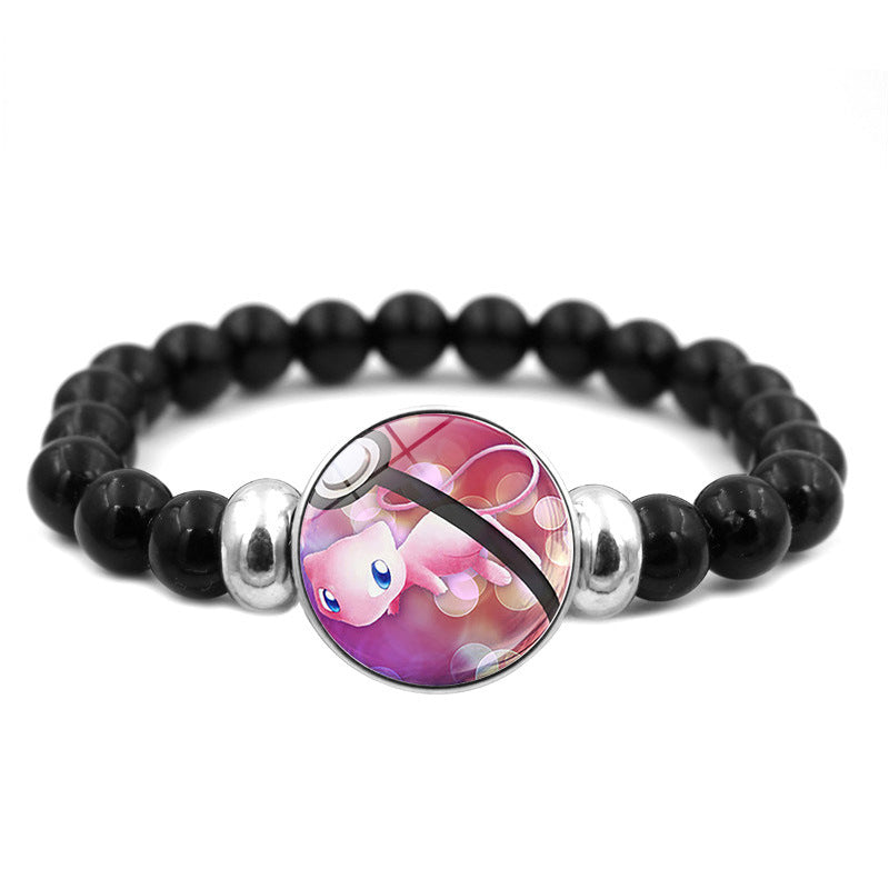 Adorable Black Bead Snap Button Bracelet,A Perfect Gift for Friends and Family,B04