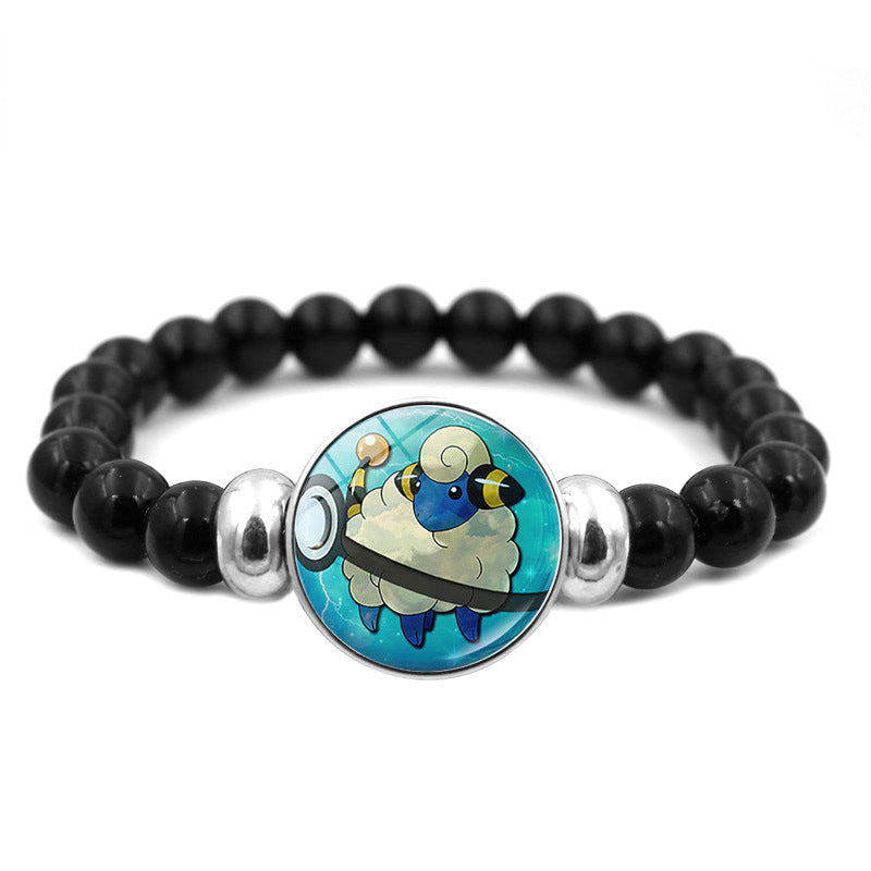 Adorable Black Bead Snap Button Bracelet,A Perfect Gift for Friends and Family,B04