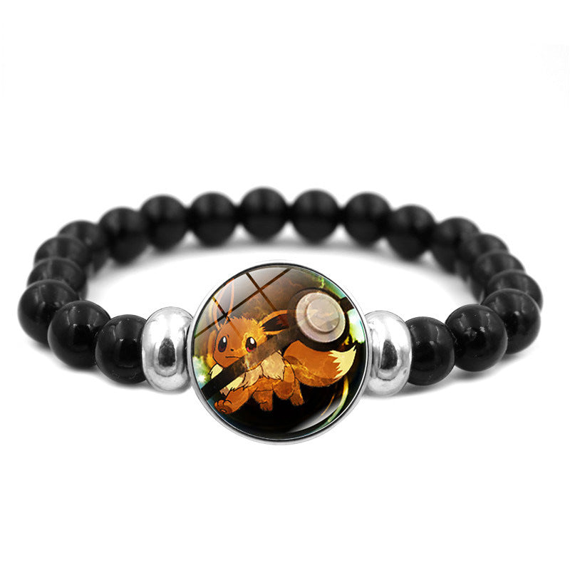 Adorable Black Bead Snap Button Bracelet,A Perfect Gift for Friends and Family,B04