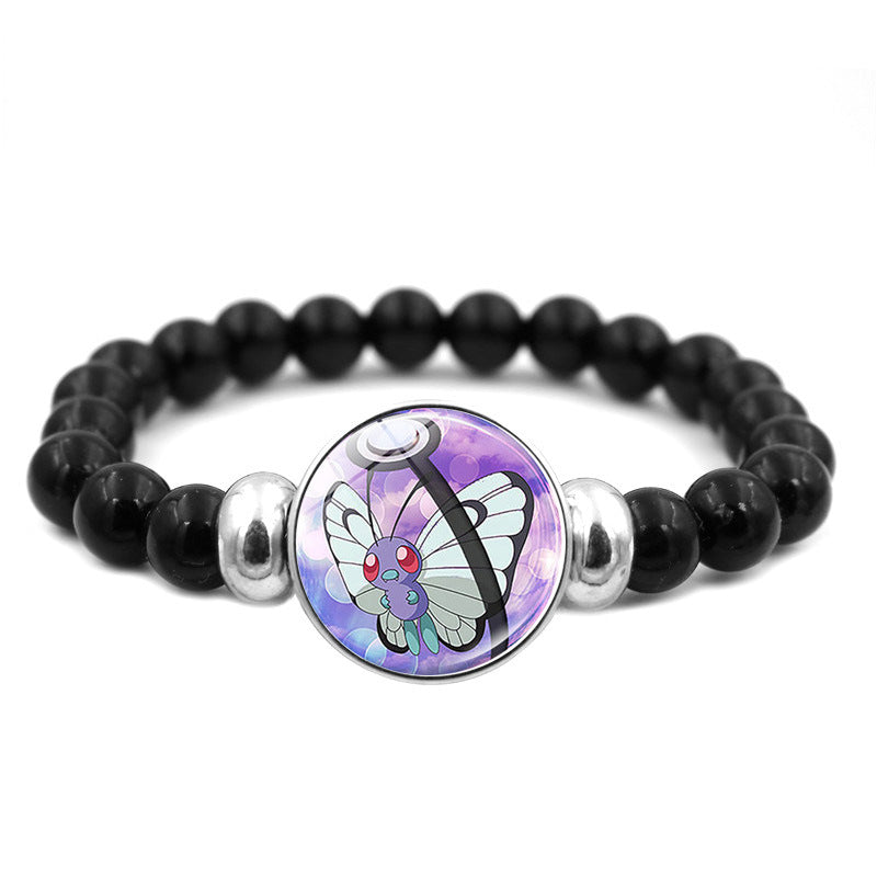 Adorable Black Bead Snap Button Bracelet,A Perfect Gift for Friends and Family,B04