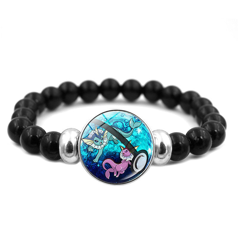 Adorable Black Bead Snap Button Bracelet,A Perfect Gift for Friends and Family,B04