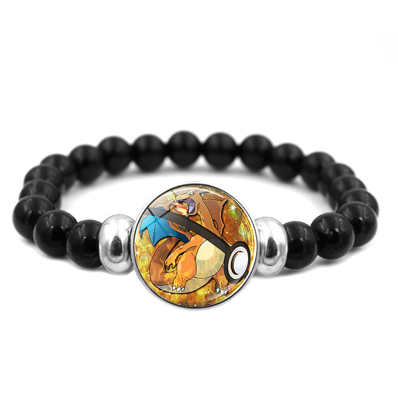 Adorable Black Bead Snap Button Bracelet,A Perfect Gift for Friends and Family,B04