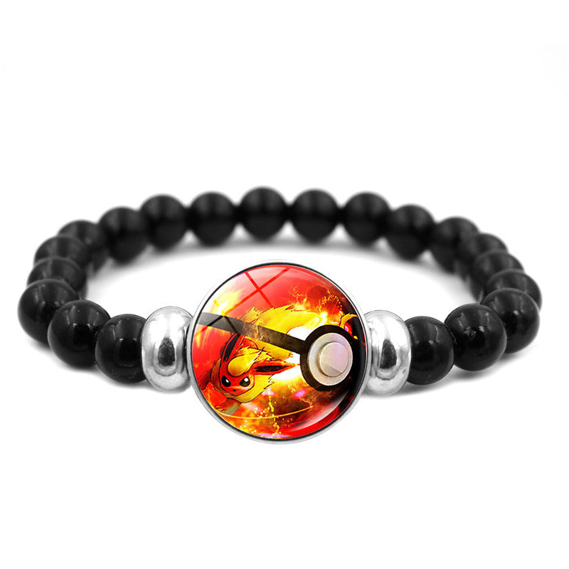 Adorable Black Bead Snap Button Bracelet,A Perfect Gift for Friends and Family,B04