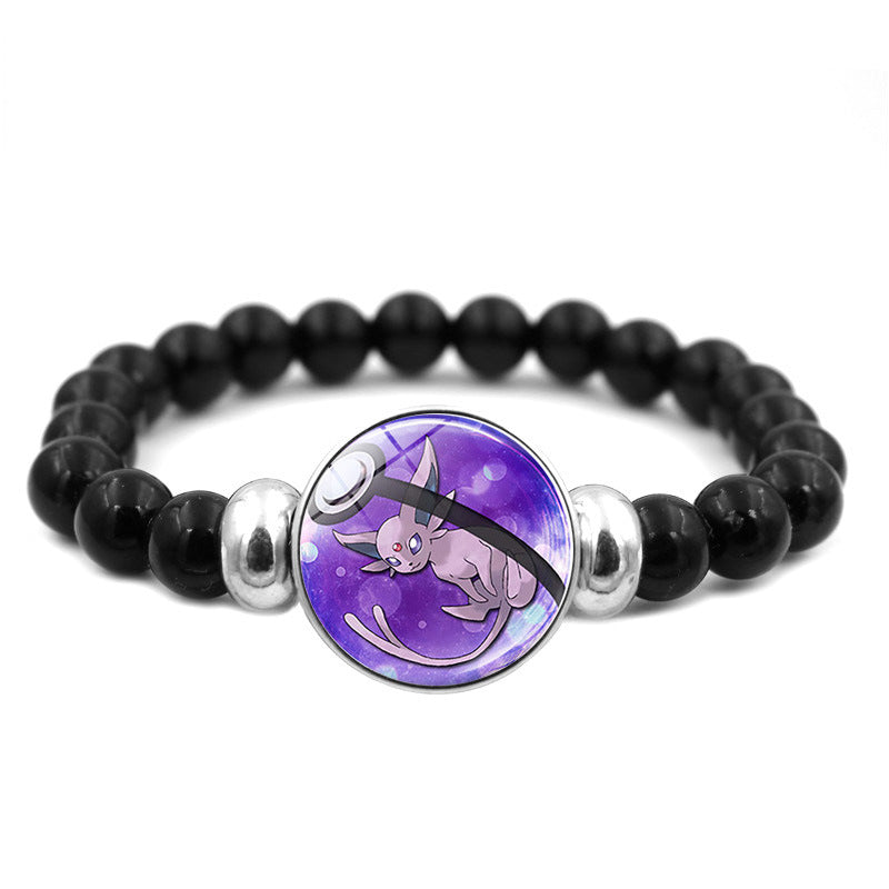 Adorable Black Bead Snap Button Bracelet,A Perfect Gift for Friends and Family,B04