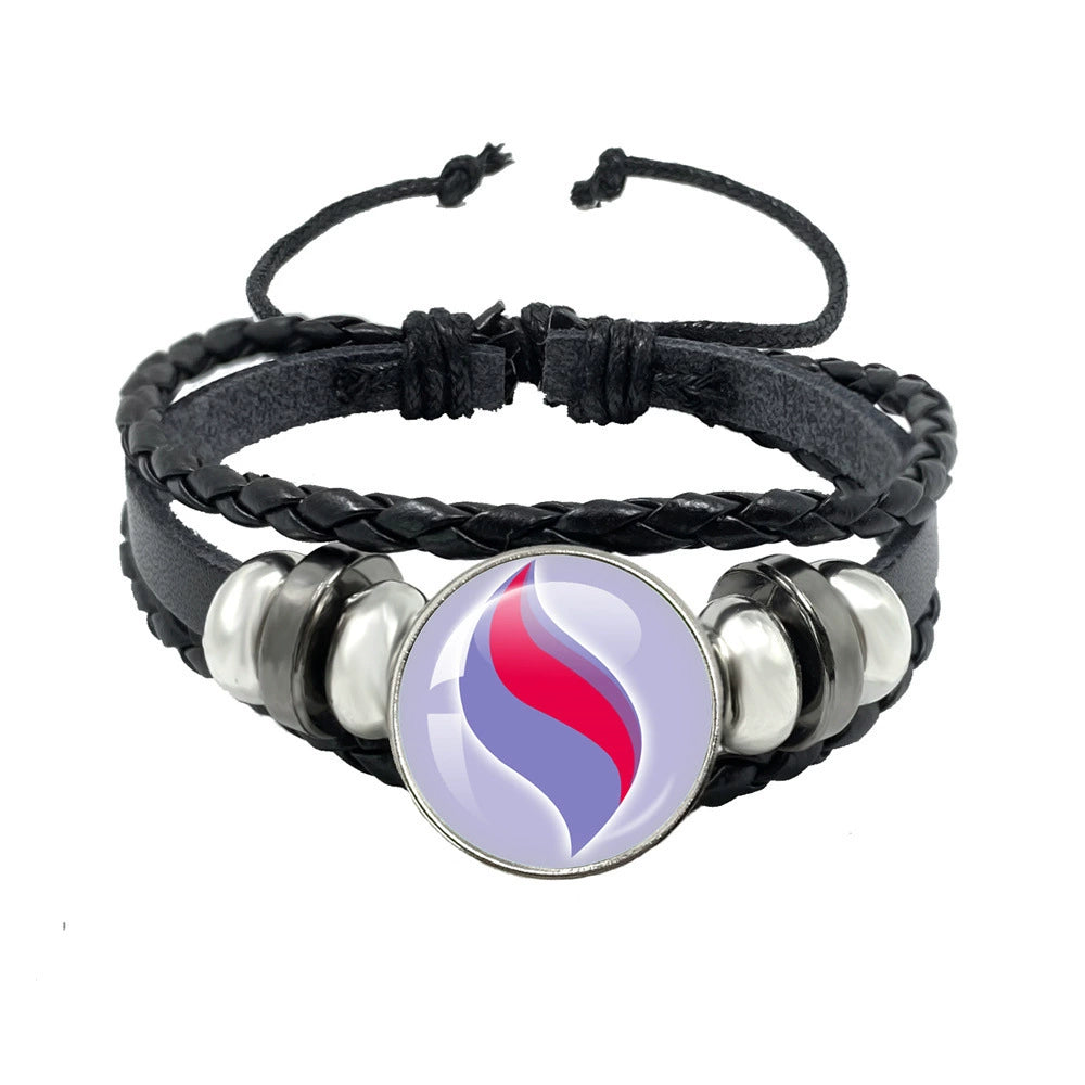 Leather Cord Snap Bracelet with Mega Evolution Stone,Perfect Gift for Friends and Family,B01