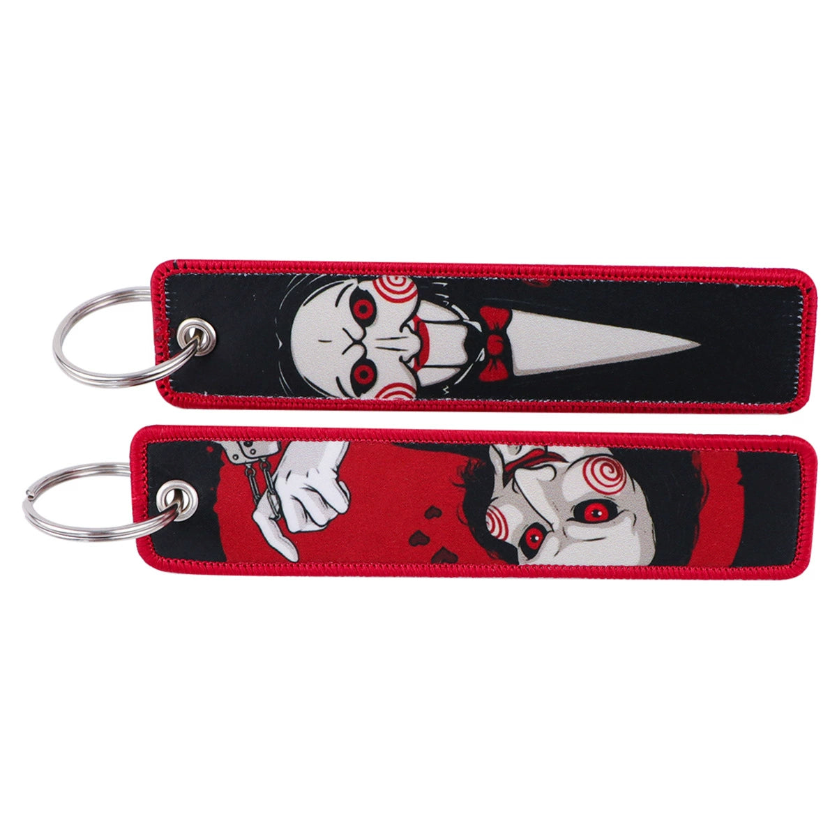 Halloween Cartoon Horror Woven Lanyard Keychain – Fabric Badge Holder for Students & Campus Use,029