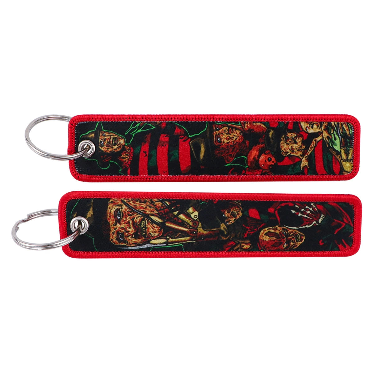 Halloween Cartoon Horror Woven Lanyard Keychain – Fabric Badge Holder for Students & Campus Use,029