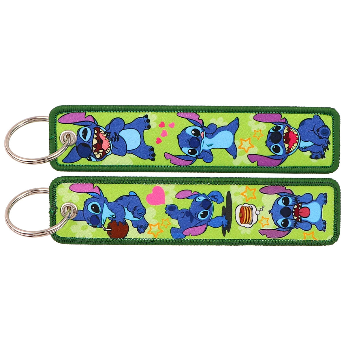 Stitch Cartoon Lanyard Keychain – Woven Fabric ID Badge Holder for Students, Office, Keys, and Accessories,025