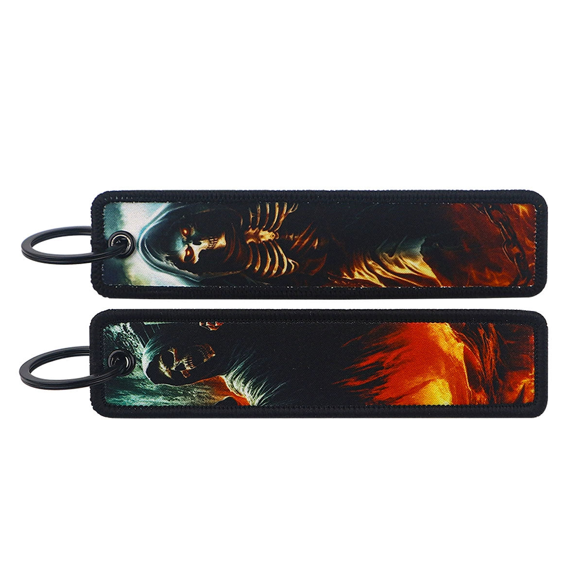 Halloween Cartoon Horror Woven Lanyard Keychain – Fabric Badge Holder for Students & Campus Use,029