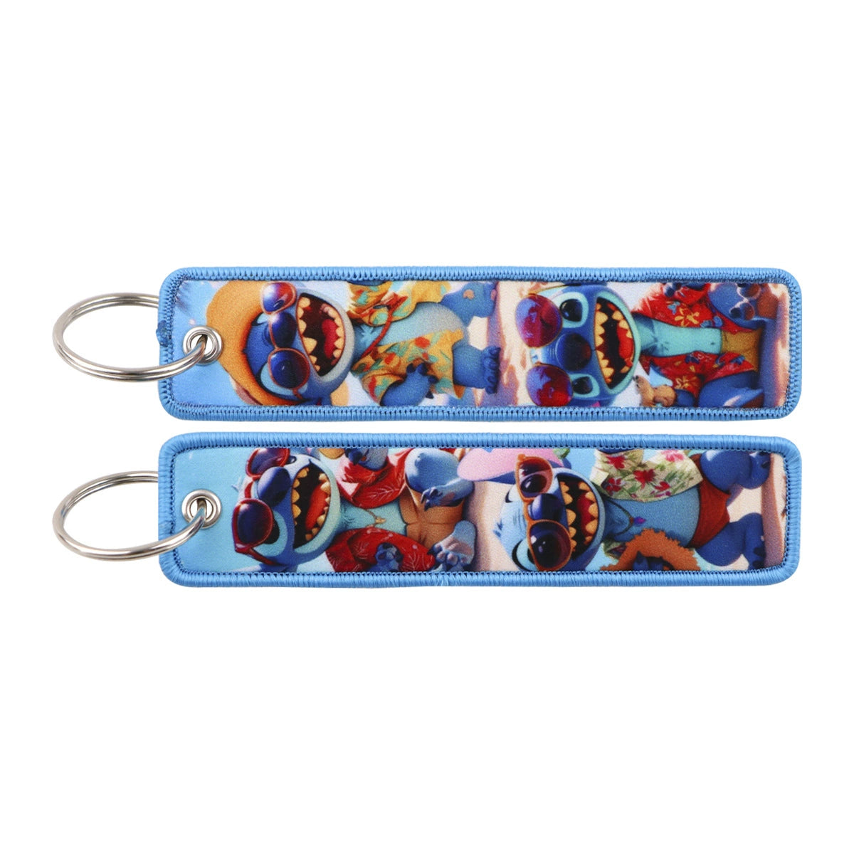 Stitch Cartoon Lanyard Keychain – Woven Fabric ID Badge Holder for Students, Office, Keys, and Accessories,025