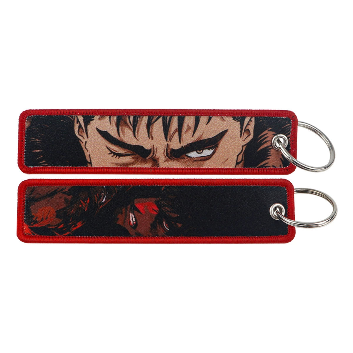 Berserk & JoJo Anime Woven Keychain – Fabric Key Ring with Berserk-Inspired Decorative Chain,026