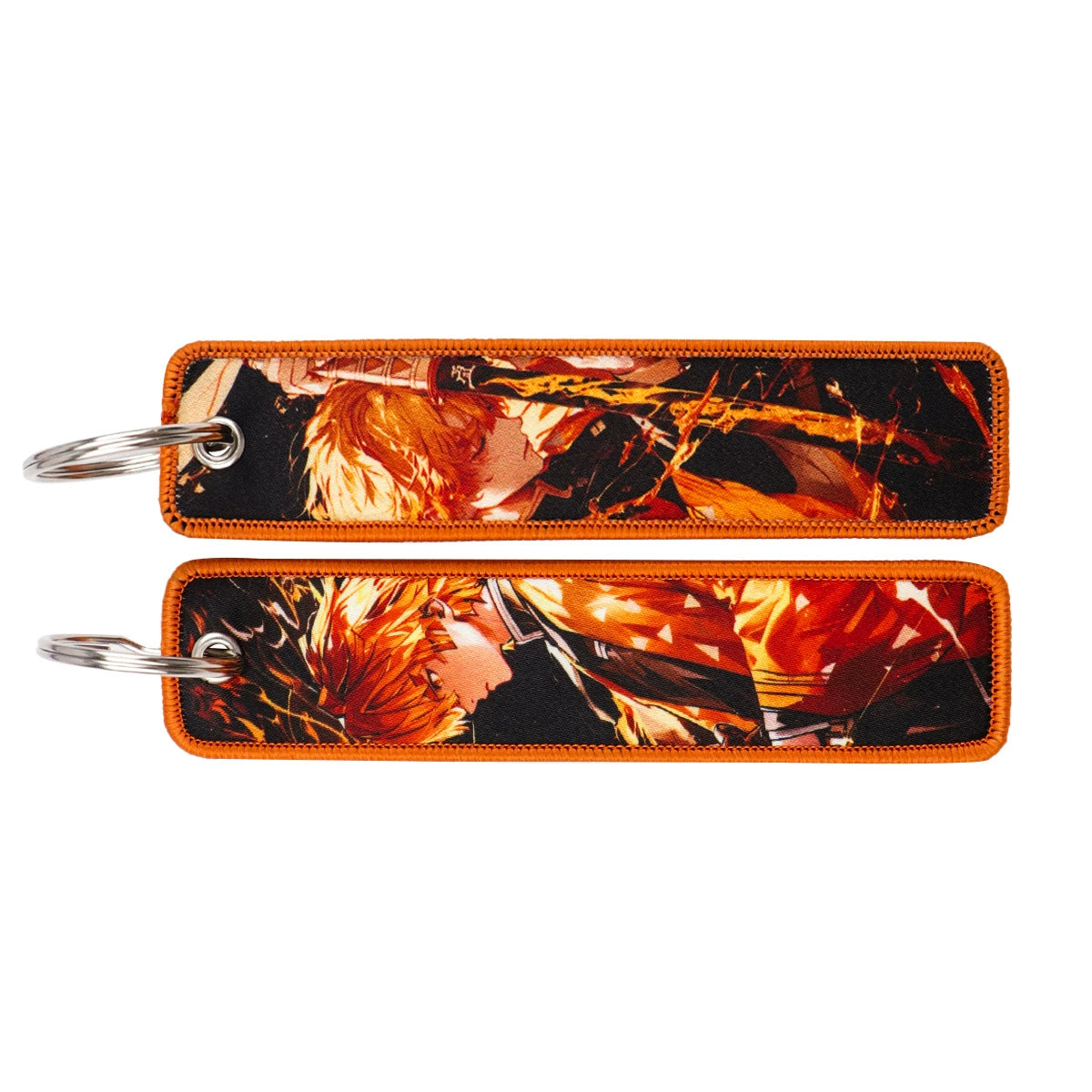 Cartoon Demon Slayer Jacquard Keychain Lanyard, Demon Access Card Holder, Fabric Keychain for ID and Office Badge,017