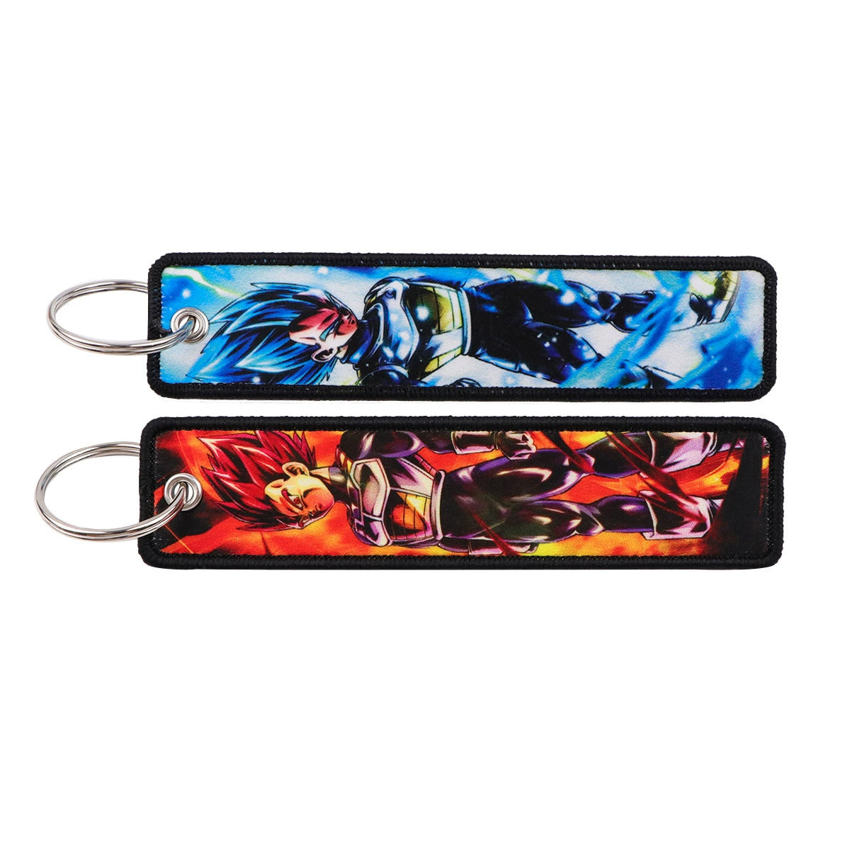 Dragon Ball Woven Keychain Lanyard - Goku & Vegeta Cartoon Character Campus Strap,Fabric Craft Pendant,022