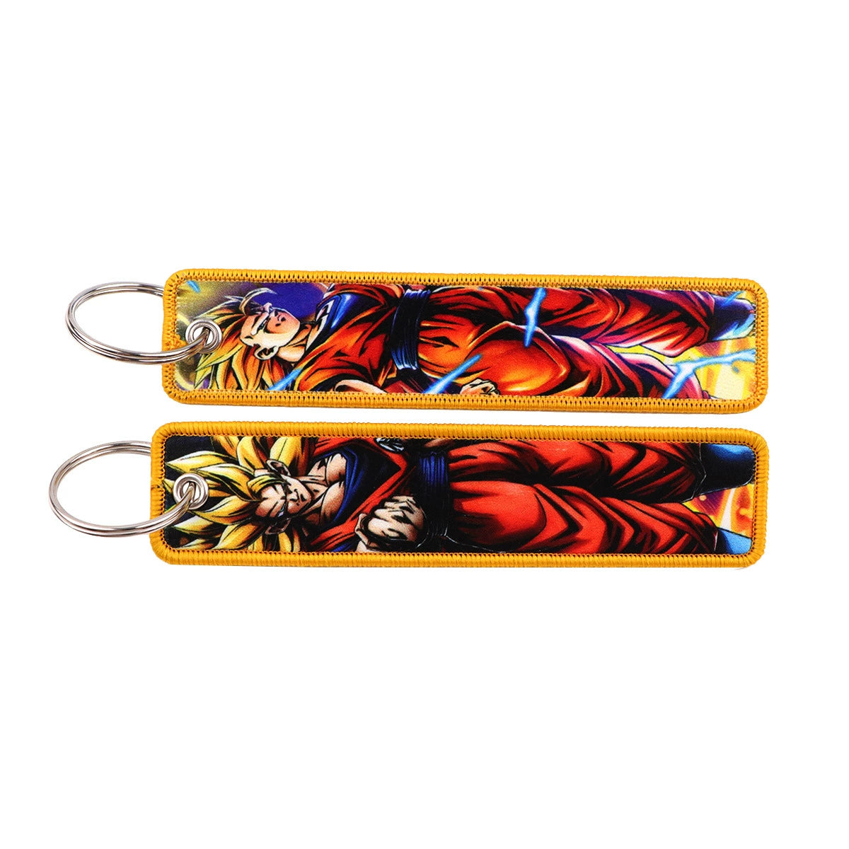 Dragon Ball Woven Keychain Lanyard - Goku & Vegeta Cartoon Character Campus Strap,Fabric Craft Pendant,022