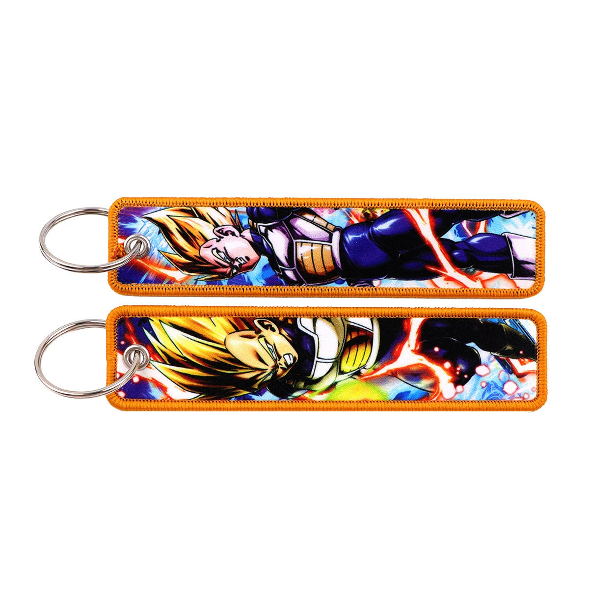 Dragon Ball Woven Keychain Lanyard - Goku & Vegeta Cartoon Character Campus Strap,Fabric Craft Pendant,022