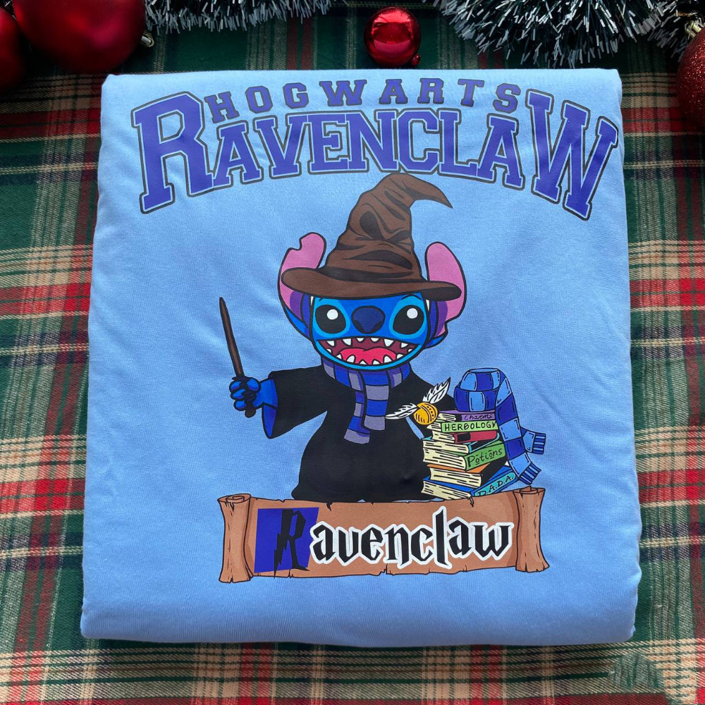 Sweat-shirt à col rond Stitch Harry Potter Poudlard Quatre Maisons, cadeau pour la famille, HC-106