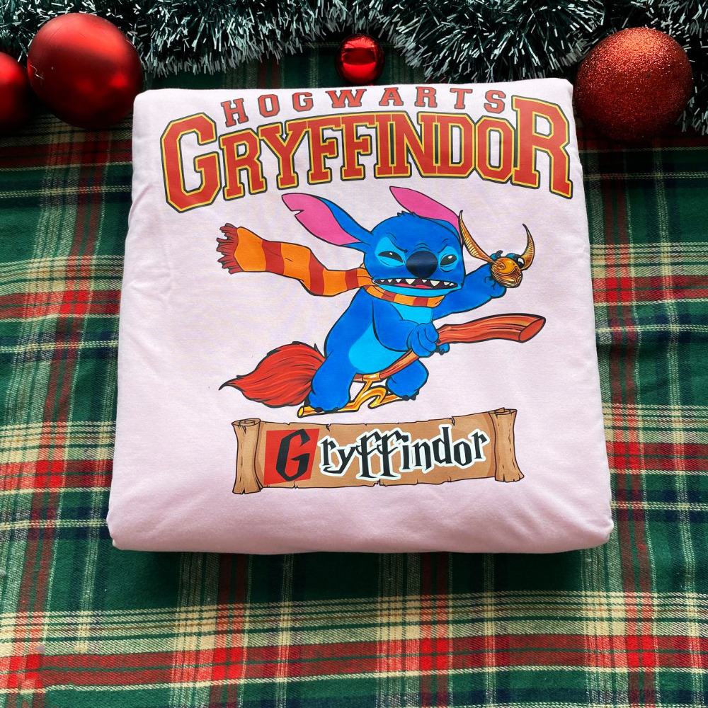 Sweat-shirt à col rond Stitch Harry Potter Poudlard Quatre Maisons, cadeau pour la famille, HC-106