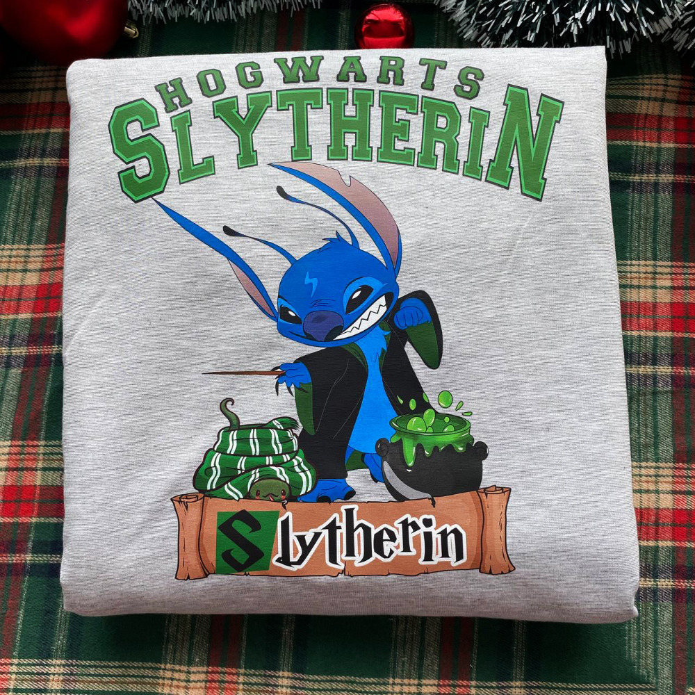 Sweat-shirt à col rond Stitch Harry Potter Poudlard Quatre Maisons, cadeau pour la famille, HC-106