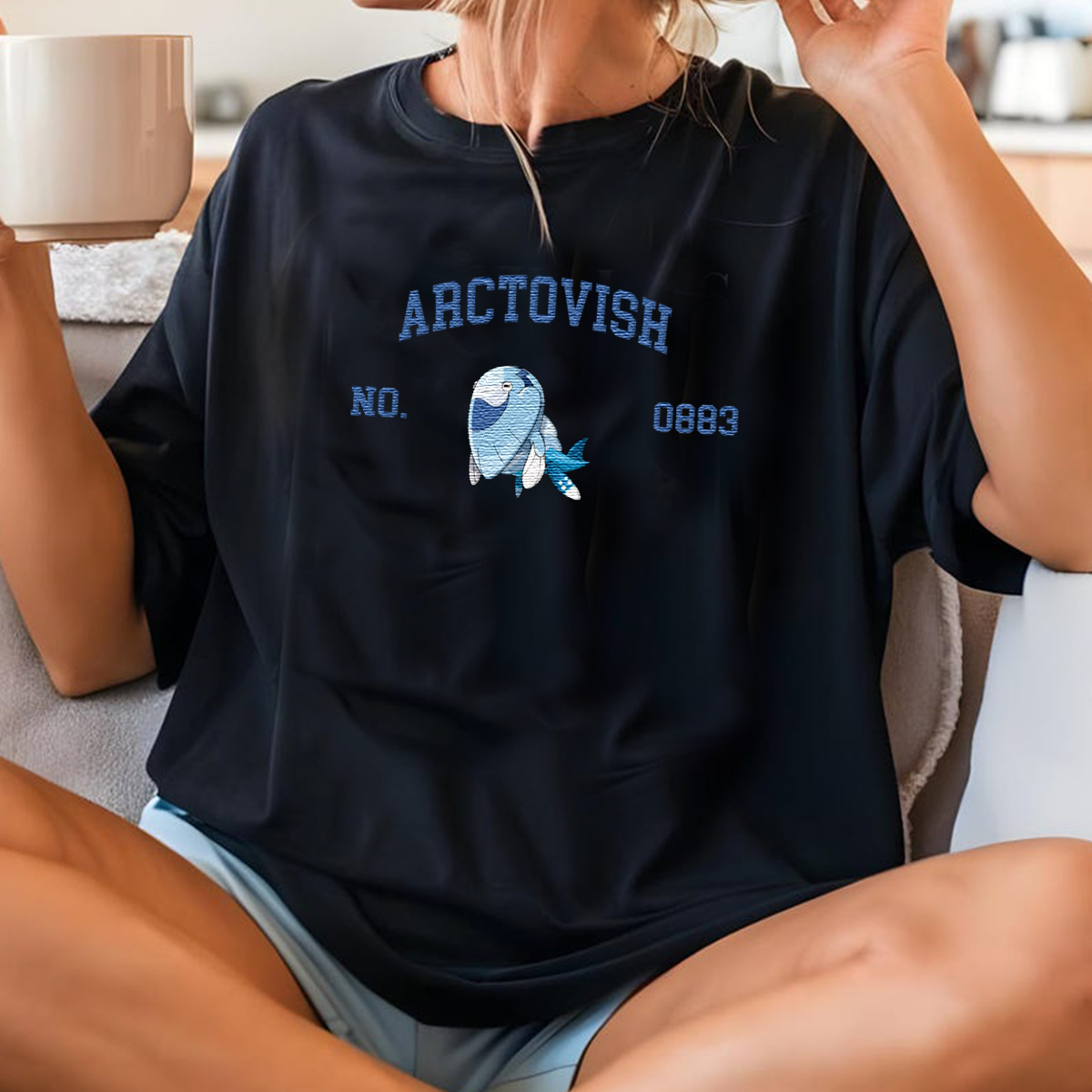 Arctovish Adorable Anime-Themed Embroidered T-Shirt,Crewneck,Hoodie-Trendy Versatile and a Thoughtful Gift for Friends,H-C-1716