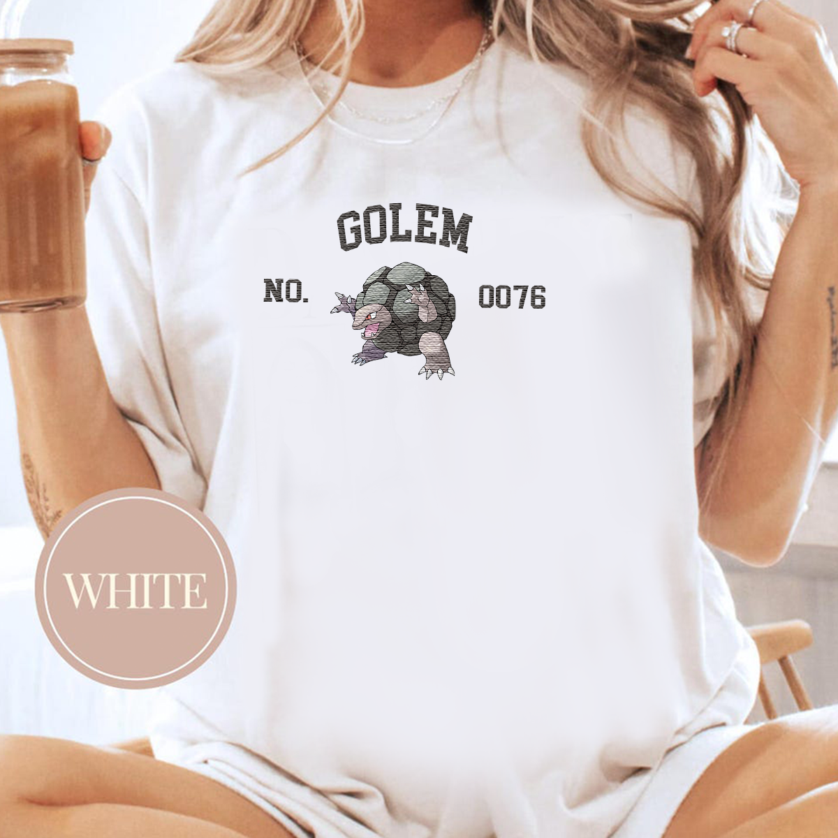 Golem Adorable Anime-Themed Embroidered T-Shirt,Crewneck,Hoodie-Trendy Versatile and a Thoughtful Gift for Friends,H-C-1436
